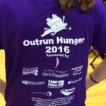 Back of tshirt for Outrun Hunger - Alkeman DiTusa sponsors of event