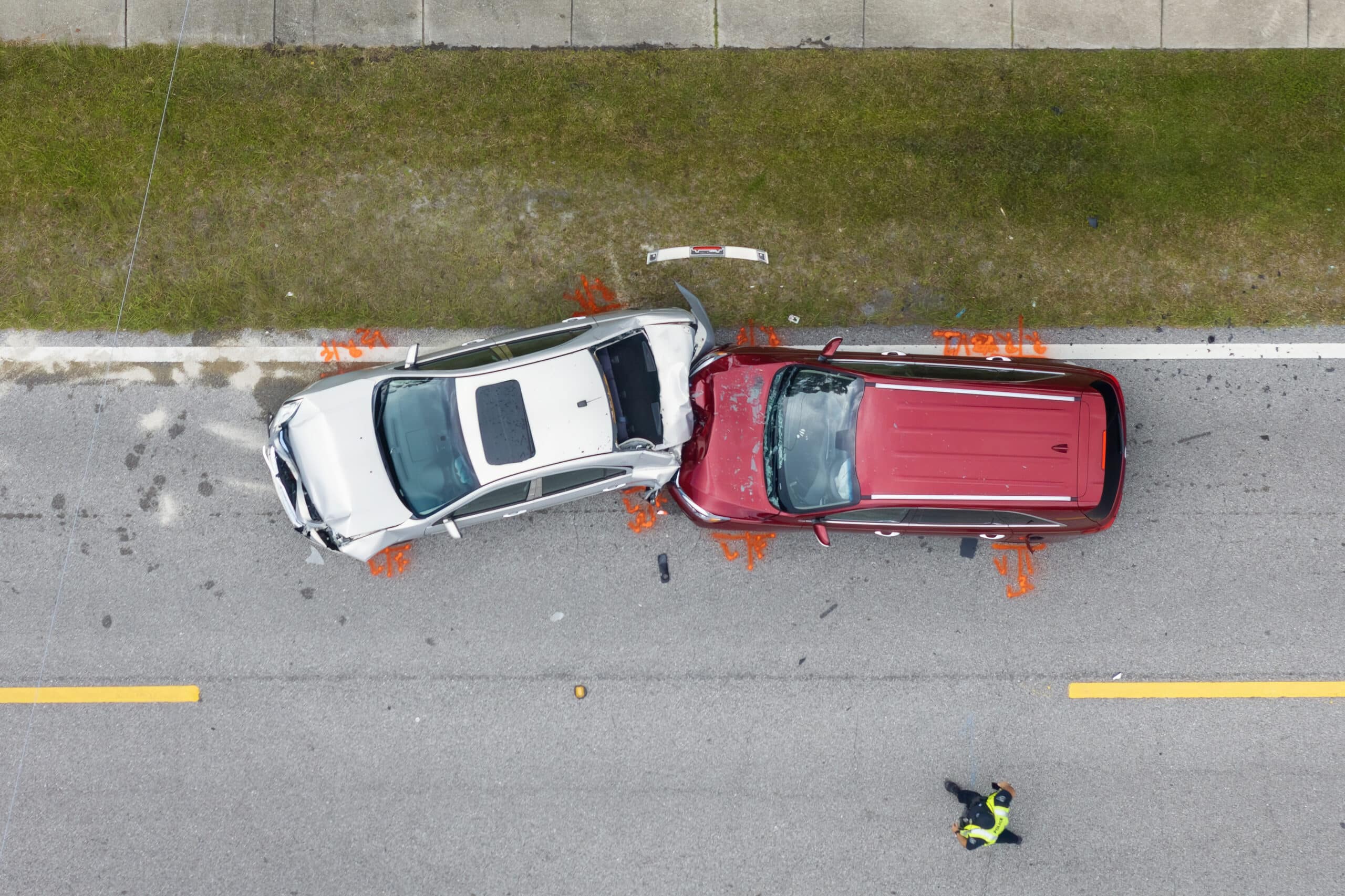 Car Accident lawyer enfield CT front-end of vehicle after car accident in Worcester, MA