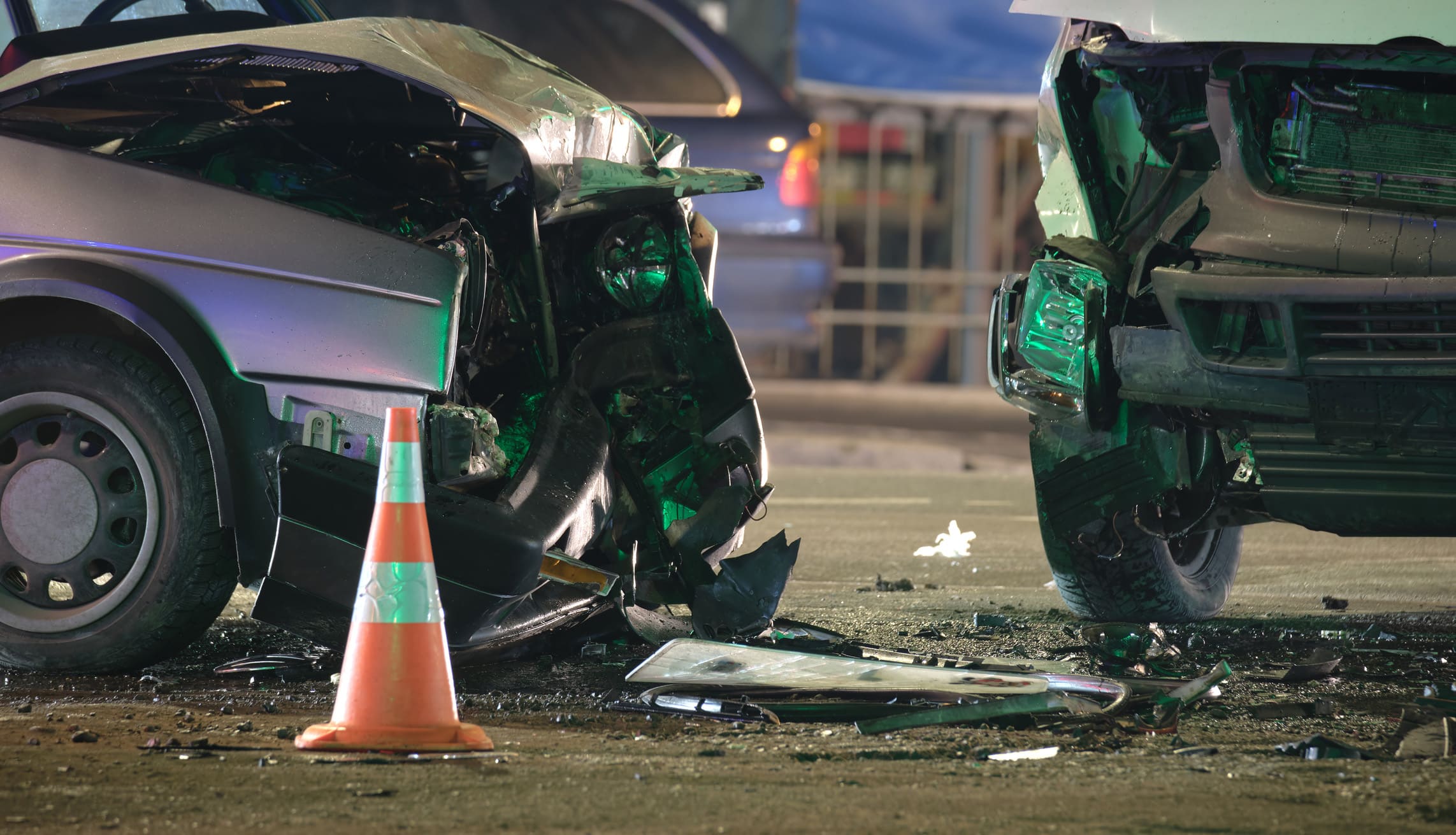 Car Crash Lawyer Help Near Me South Hadley MA front-end of vehicle after car accident in Worcester, MA