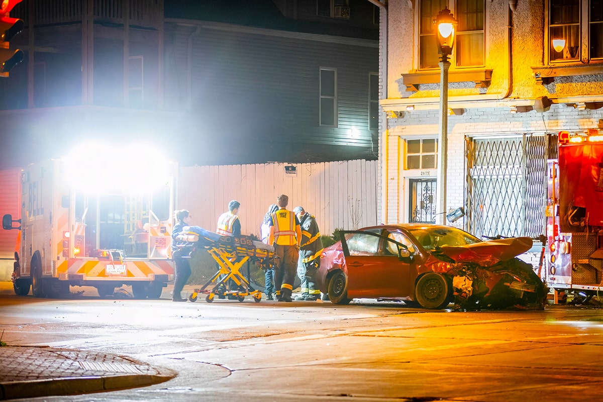 holyoke ma car accident lawyer front-end of vehicle after car accident in Worcester, MA