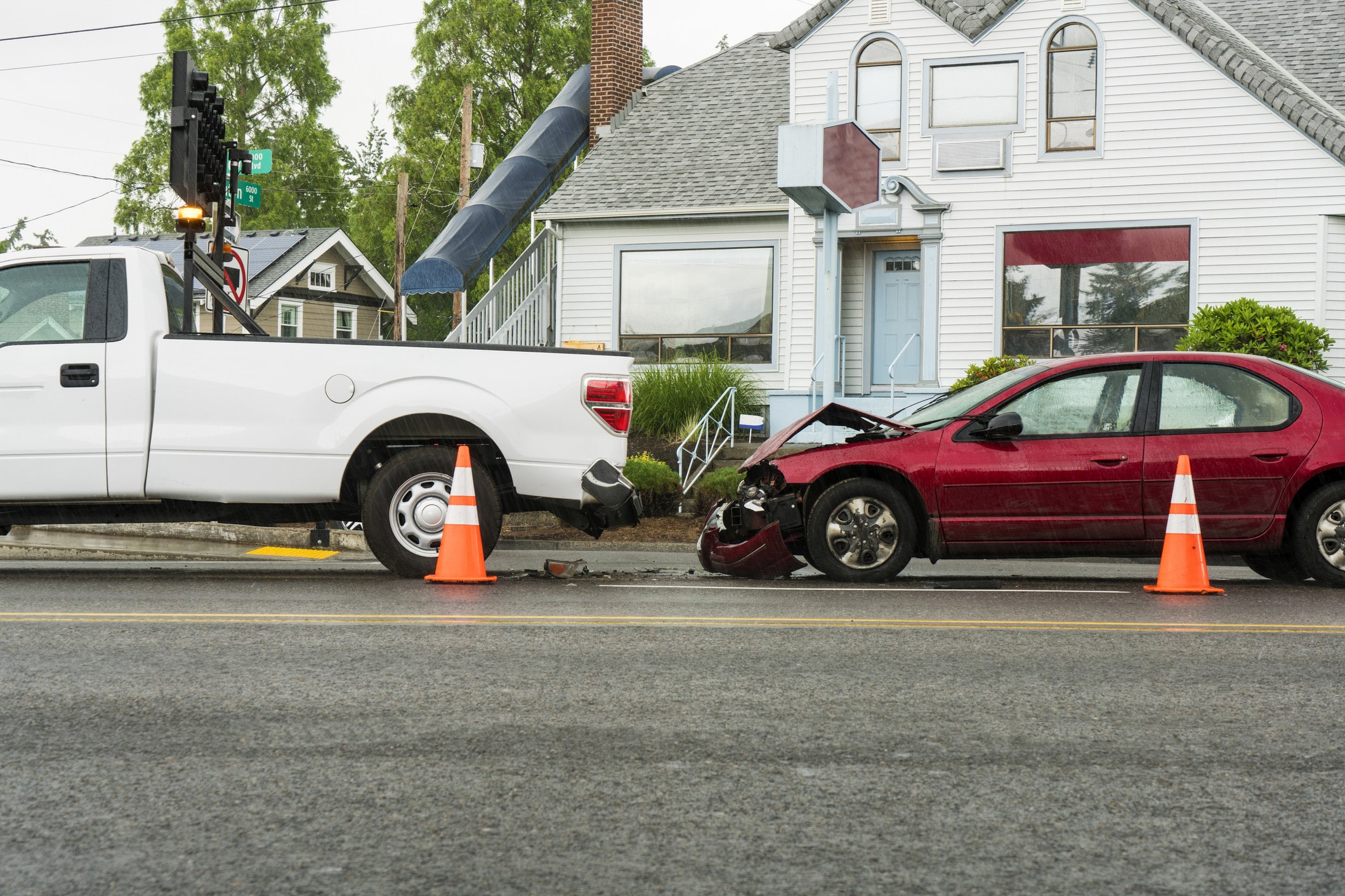 leominster car accident lawyer front-end of vehicle after car accident in Worcester, MA