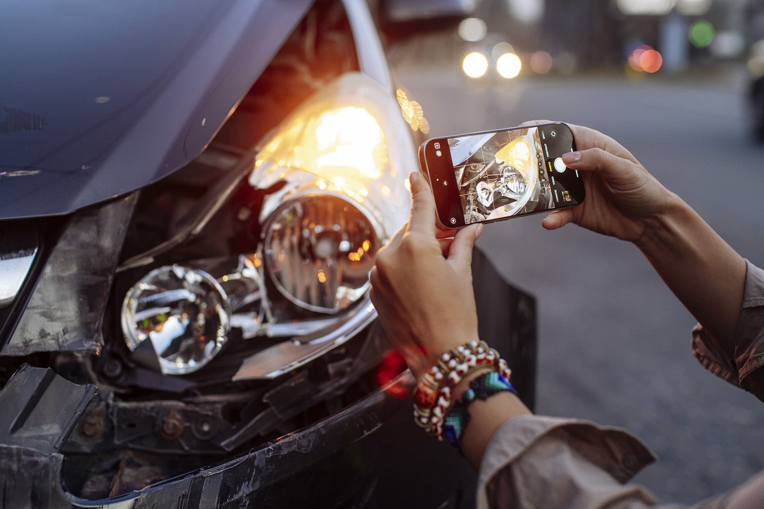 car accident lawyer hudson ma 2 front-end of vehicle after car accident in Worcester, MA